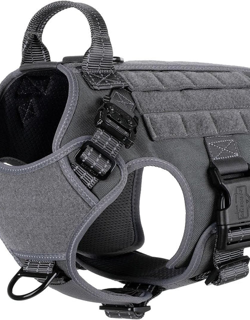 Load image into Gallery viewer, Tactical Dog Harness ,Medium Size, 2X Metal Buckle,Working Dog MOLLE Vest with Handle,No Pulling Front Leash Clip,Hook and Loop Panel
