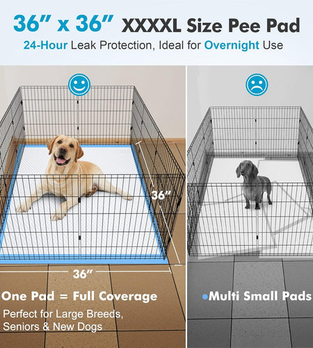 4XL 36"X36" Thicken Heavy Absorbency Pet Training Puppy Pee Pads- Jumbo Disposable Polymer Quick Dry No Leaking Pee Pads for Dogs, Cats, Rabbits Pets